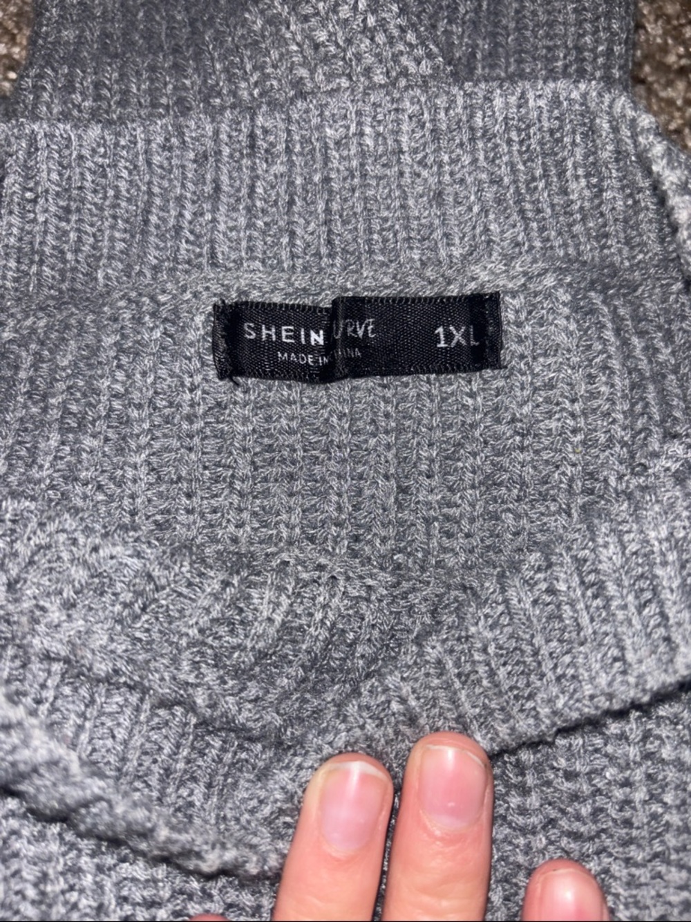 SHEIN Gray Ribbed Knit Pullover - Picture 2 of 2